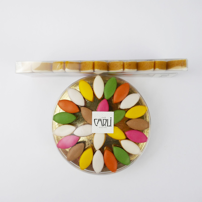 Calissons en boite ronde - Pâtissier Chocolatier à Nantes Depuis 1948