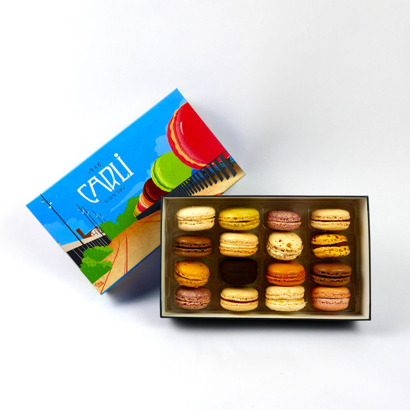 Coffret 16 macarons - Chocolaterie Pâtisserie Maison Carli 1948
