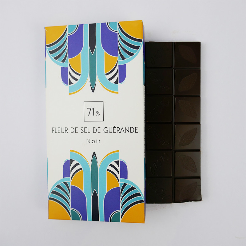Tablette Fleur de Sel de Guérande 71% Noir - Chocolaterie Nantes