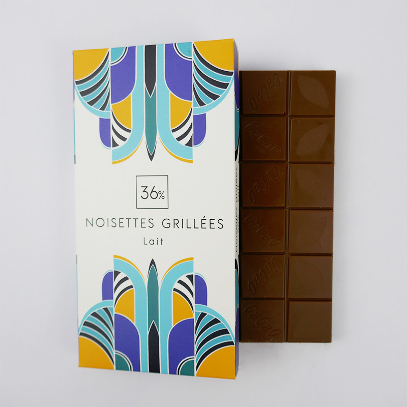 Tablette Noisettes Grillées Lait 36% - Chocolaterie Pâtisserie