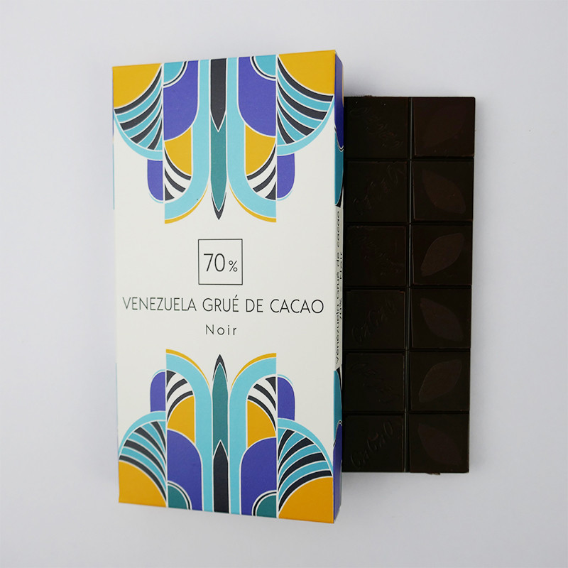 Tablette Venezuela grué de cacao noir 70% - Chocolaterie à Nantes