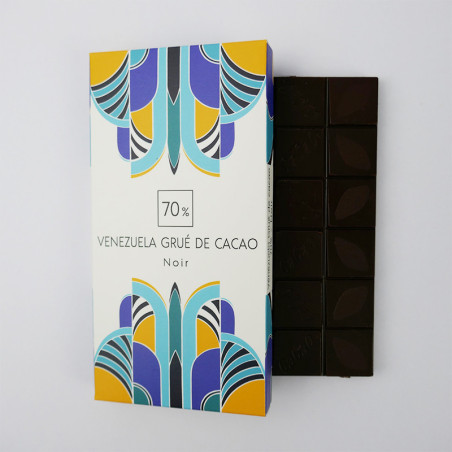 Tablette Venezuela grué de cacao noir 70% - Chocolaterie à Nantes