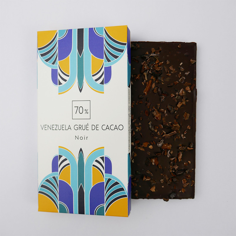 Tablette Venezuela grué de cacao noir 70% - Chocolaterie à Nantes